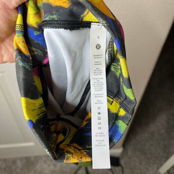 NWT Lululemon Wunder Train High Rise Short 6" Undertone Black Yellow Size 0 #404 - Picture 7 of 9